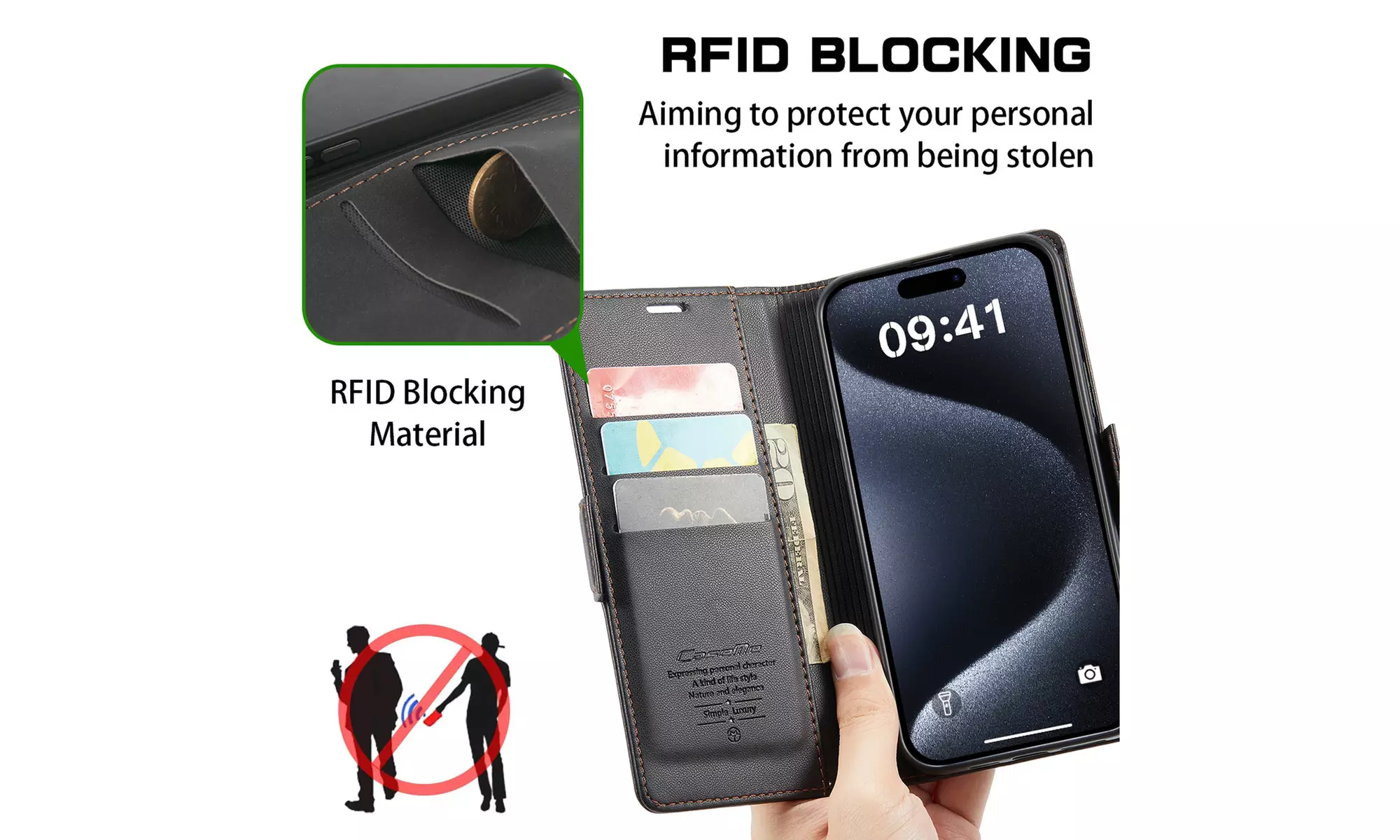 For iPhone 15 Pro Max 6.7 inch 2023 Case Leather Wallet  Flip Shockproof Cover