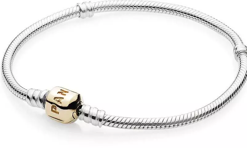 Pandora Sterling Silver Bracelet With 14K Gold Clasp - 590702HG-19 - Primary Image