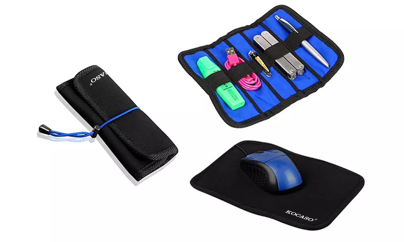 Kocaso 2-in-1 Portable Mouse Pad Accessory Organizer Carrying Case Combo - Primary Image