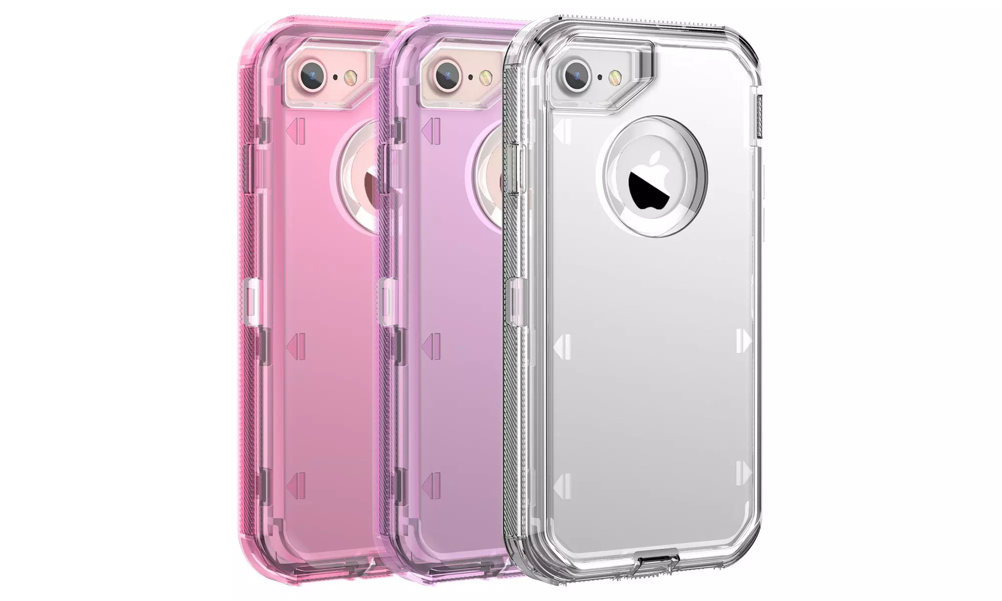 Dual Layer Shockproof Transparent Defender Case With Clip For iPhone Smartphone - Primary Image