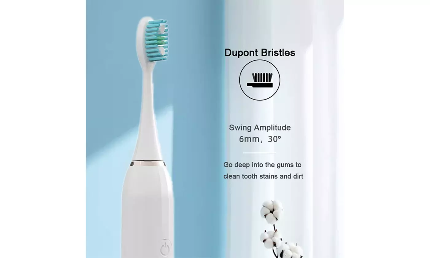 Sonic Electric Toothbrush 5 Modes & 2 Head IPX7 Waterproof USB Charging - Second Medium