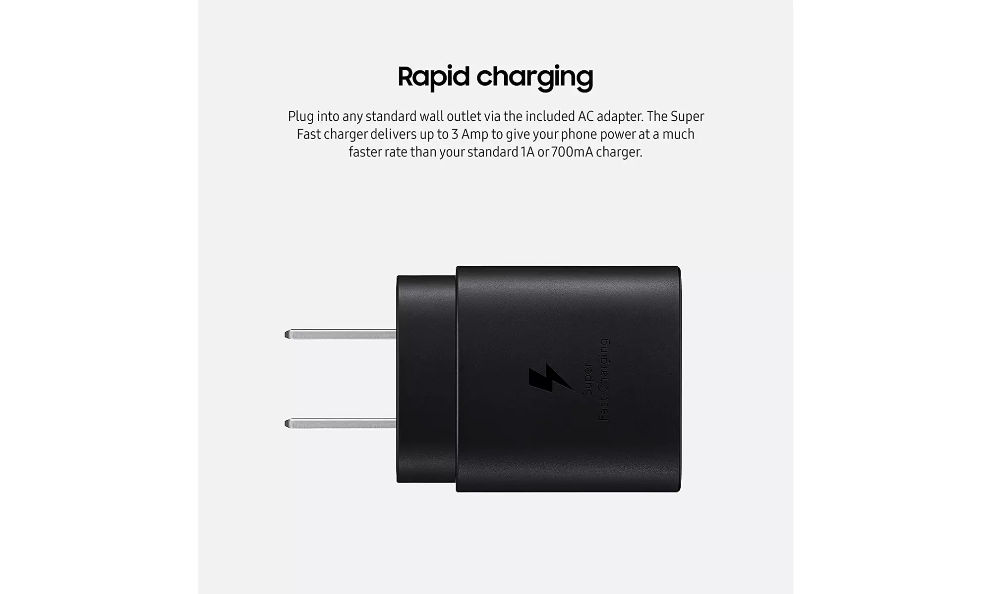 Samsung 25 Watt Super Fast Wall Charger with USB-C to USB-C cable included 