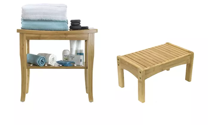 Sorbus Bamboo Shower Bench/ Stool - Primary Image