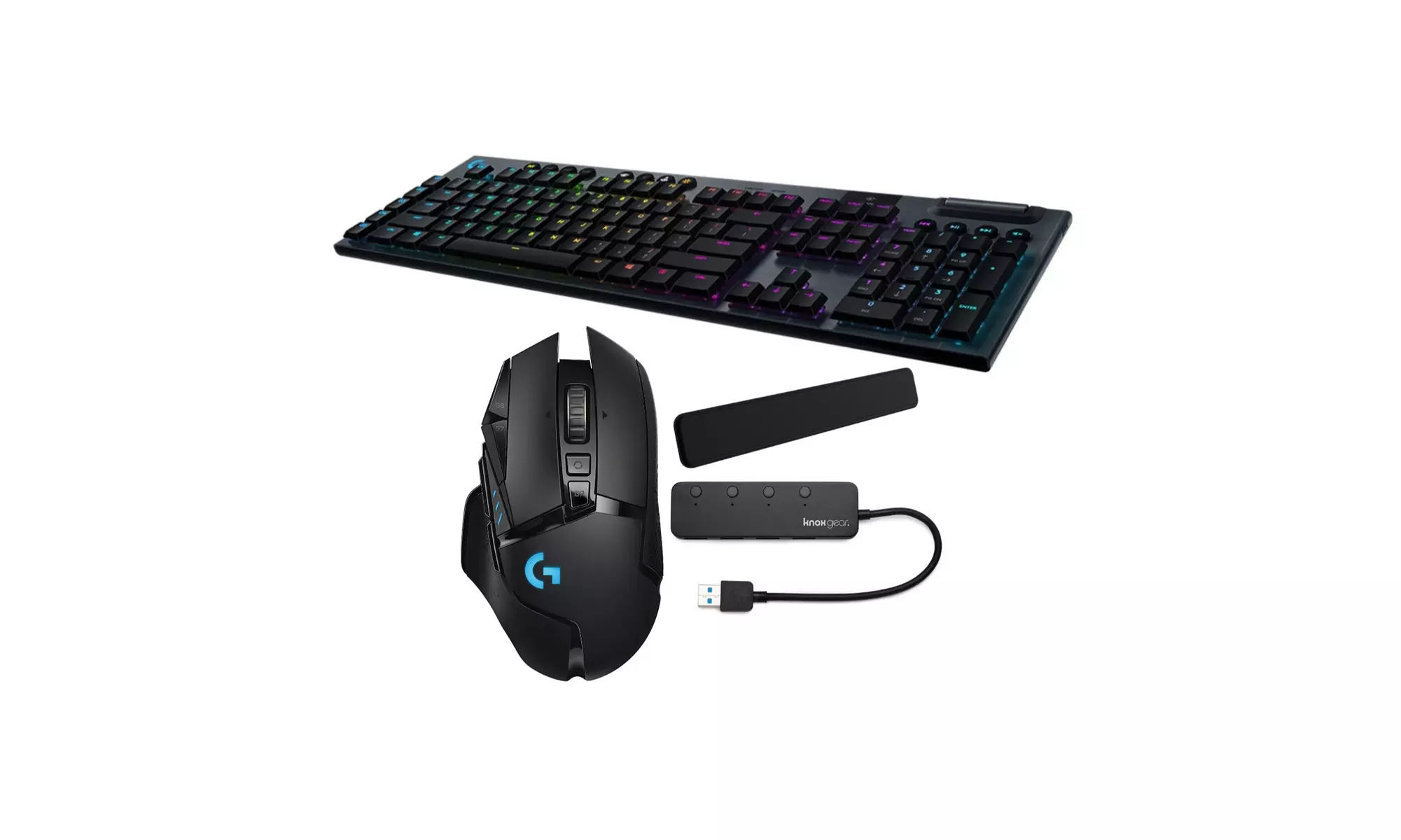 Logitech G LIGHTSPEED Wireless Keyboard (GL Tactile), Mouse, Palm Rest and Hub - Primary Image