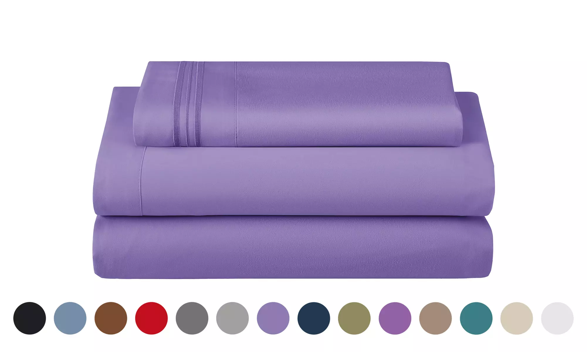 Lux Decor 4Pc Deep Pocket Sheet Set With Embroidered Pillowcases & Giftable Bag