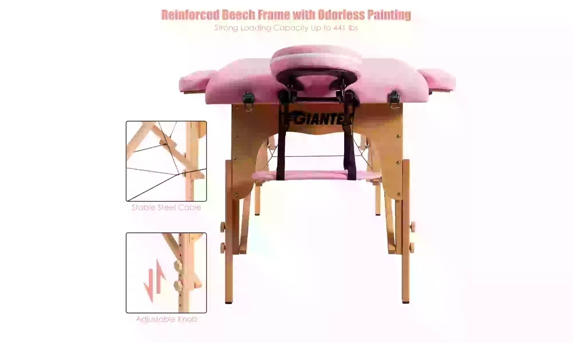 84" Portable Massage Table Adjustable Spa Bed with Carry Case