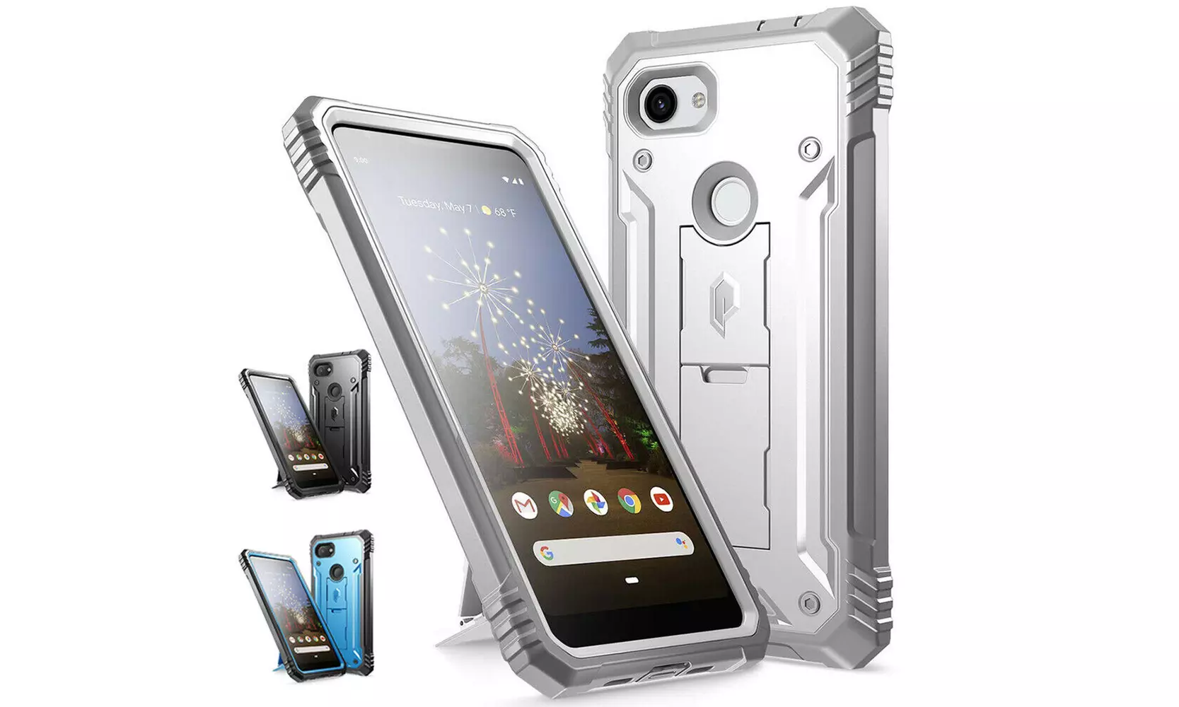 Google Pixel 3a Rugged Case with Kickstand,Poetic Full-Body Dual-Layer Cover - Primary Image