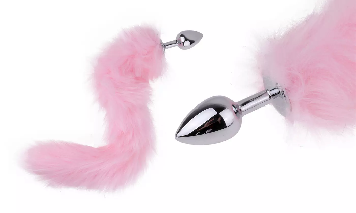 Metal Anal Plug Fox Tail Cute Cat Ears Head Hoop Set Cosplay Toy Games