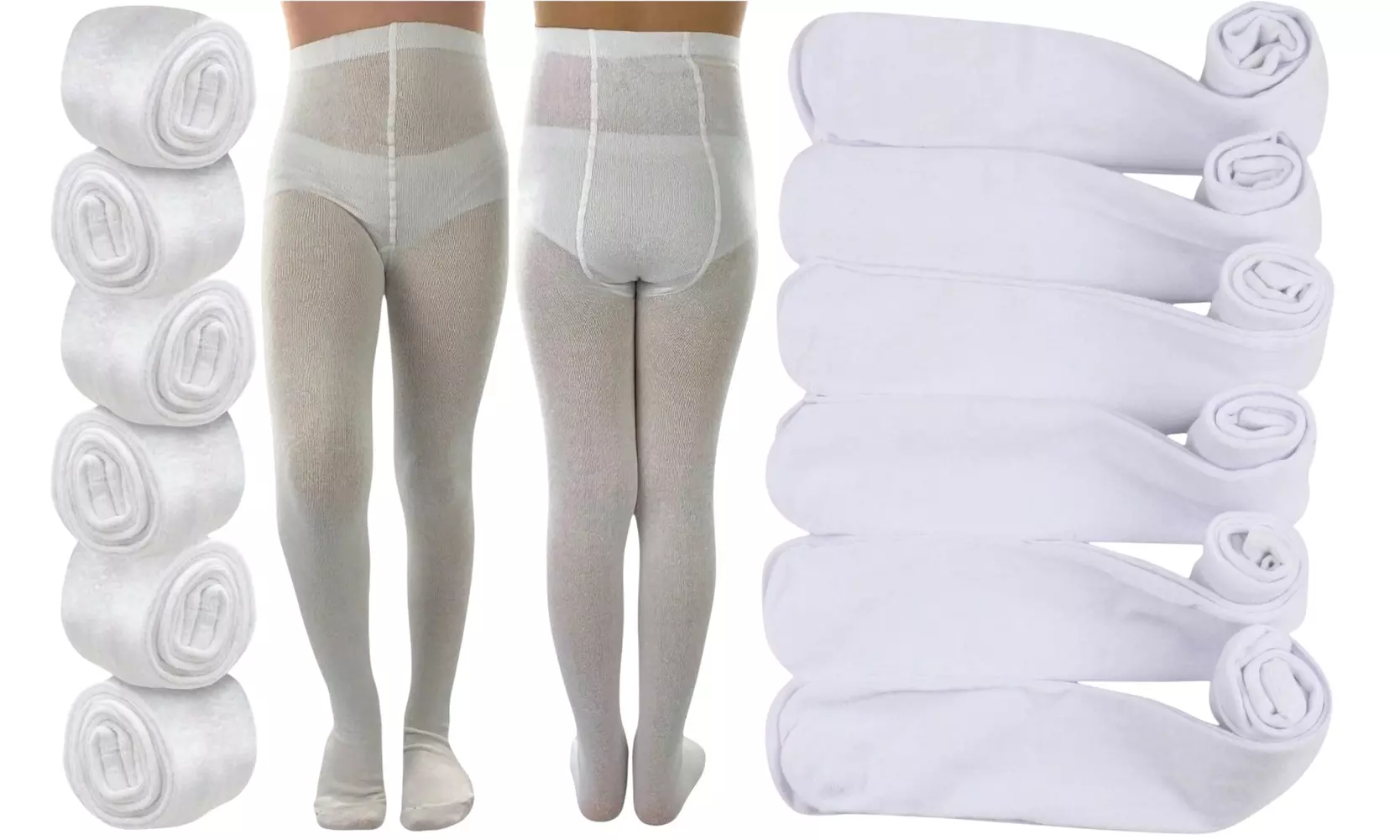 ToBeInStyle Pack of Six Kids' Classic Pull-On Assorted Warm Winter Tights