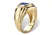 Men's 2.20 TCW Created Blue Sapphire and Diamond Accent 18k Gold-Plated Ring - Second Medium