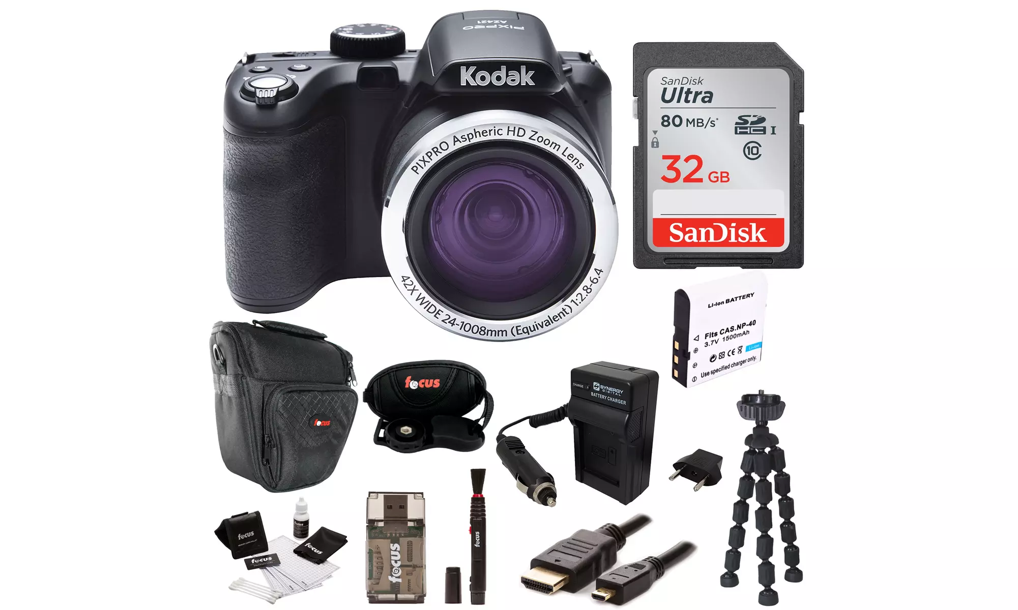 KODAK PIXPRO AZ421 Astro Zoom 16MP Digital Camera with 32 GB SD Card Bundle - Primary Image