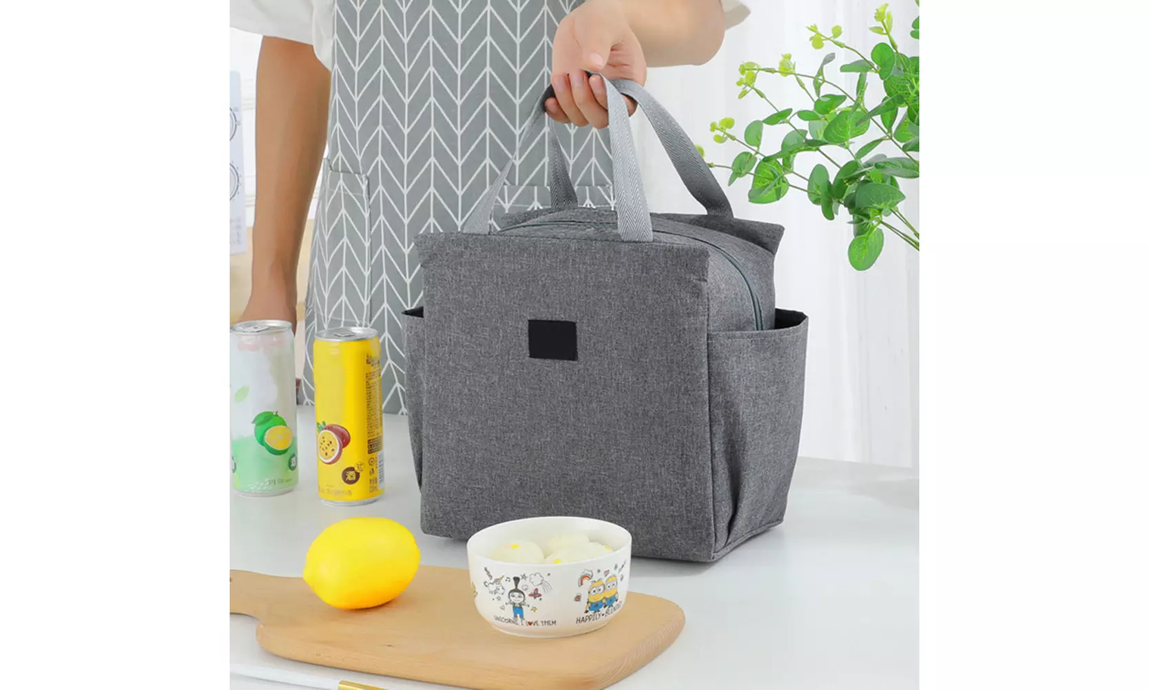 US 1-2 Pc Insulated Lunch Bag Thermo Cooler Hot Cold Box Kids Adults Work Office