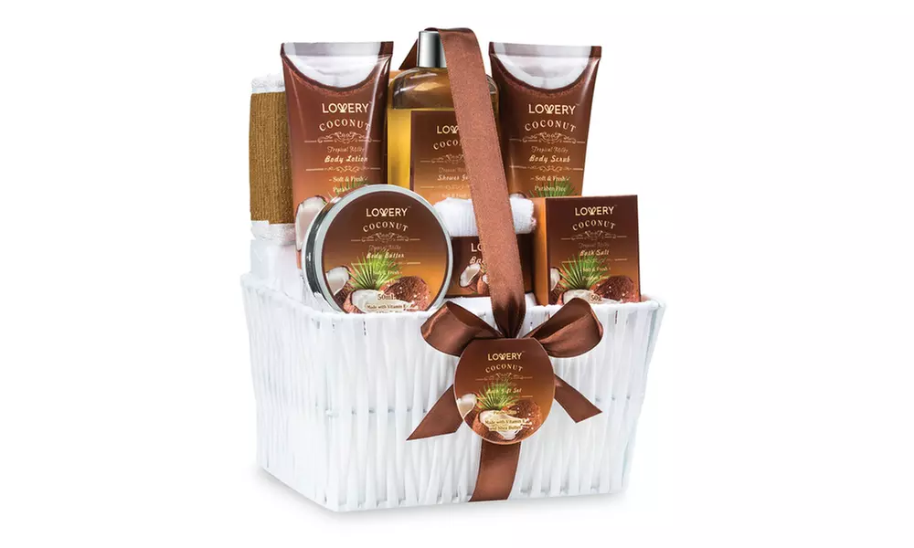 Milky Coconut Fragrance Spa Set Gift Basket (9-Piece) - Primary Image