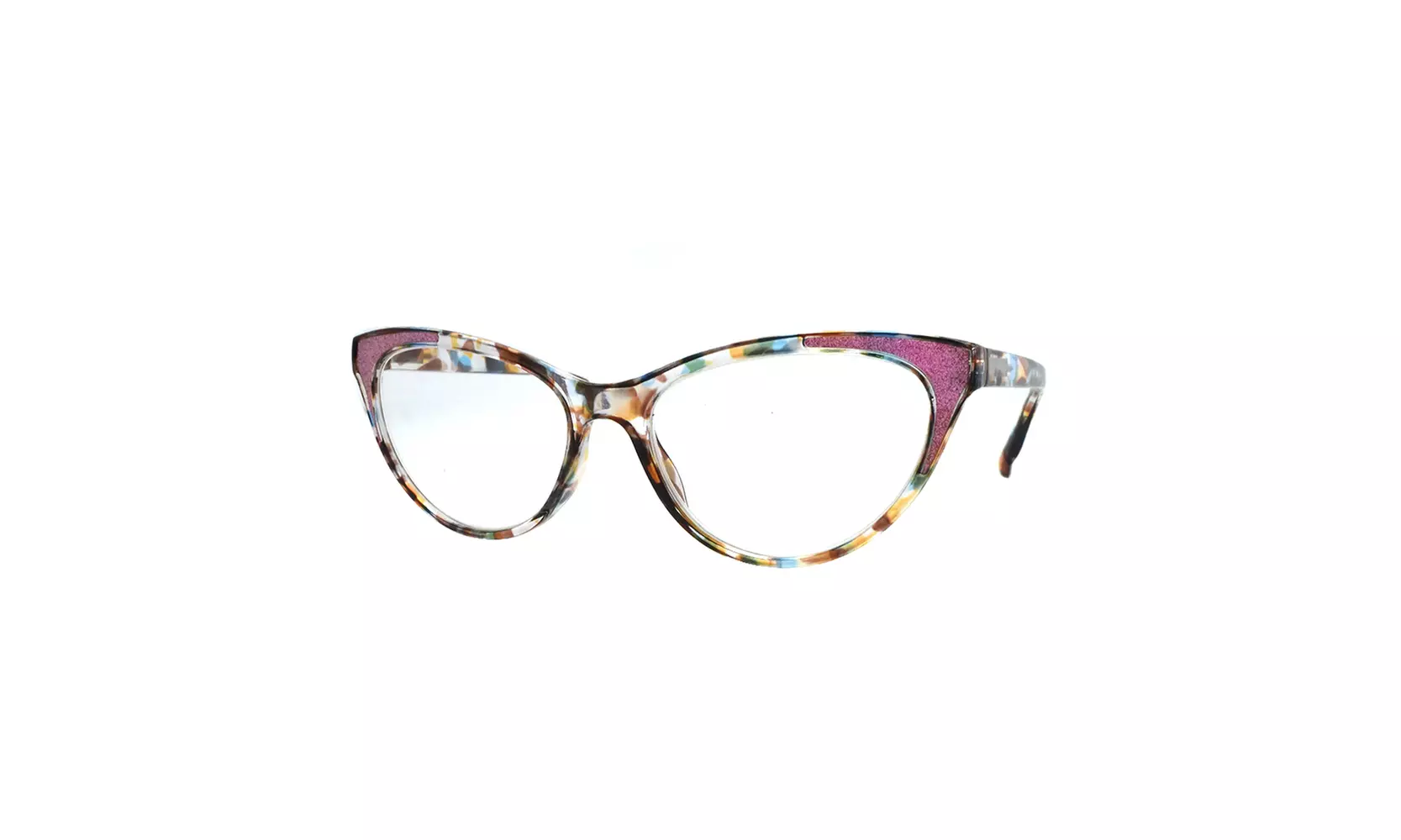 Multi Floral Cat Eye Reading Glasses R227 Green/Pink - Second Medium