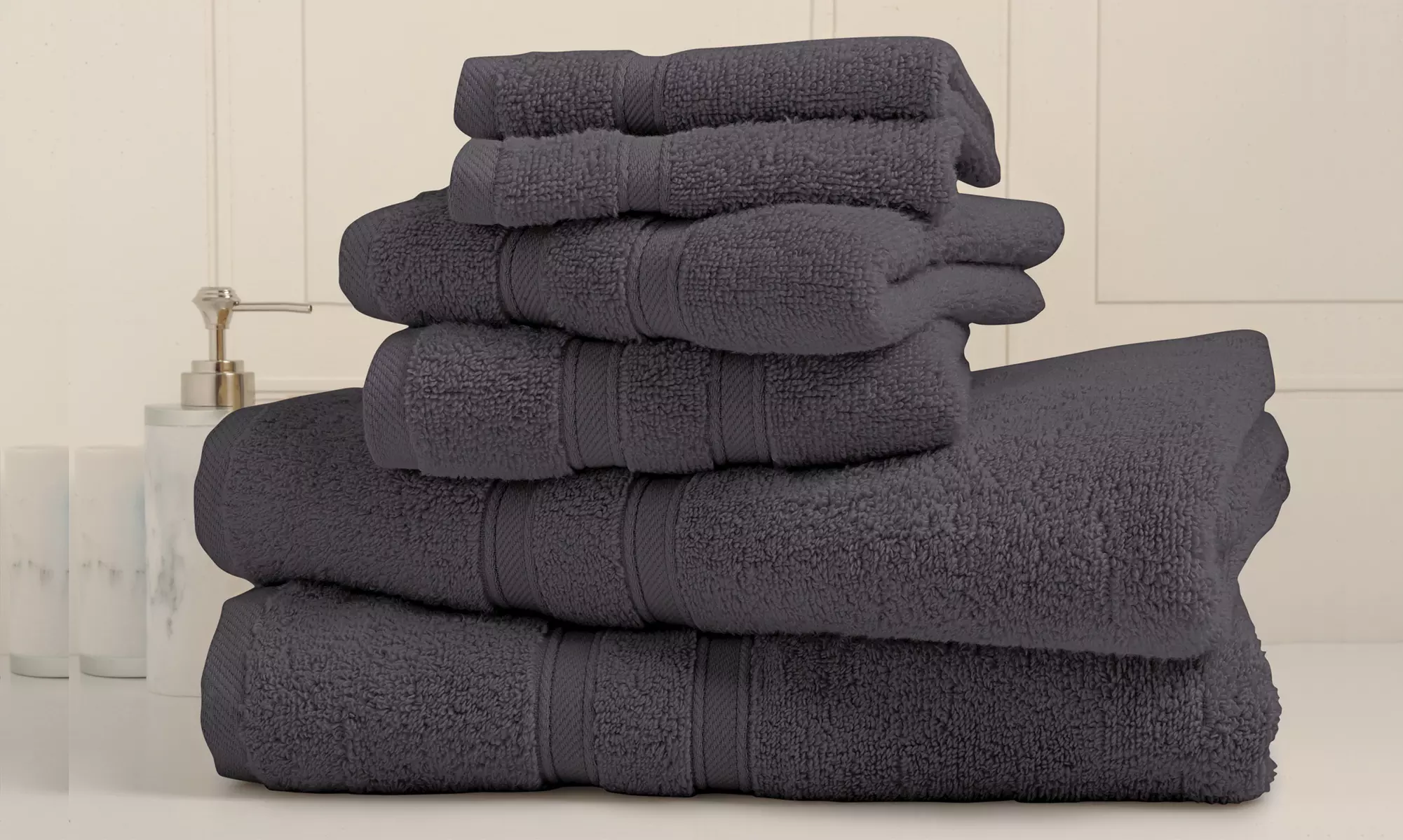 Bibb Home 6-Piece Zero Twist Egyptian Cotton Towel Set