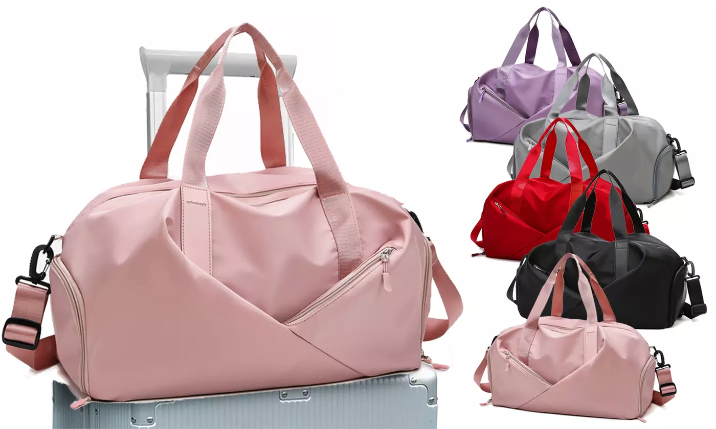 Large Sports Travel Duffel Bag Weekender Overnight Bag with Wet Pocket Gym Tote