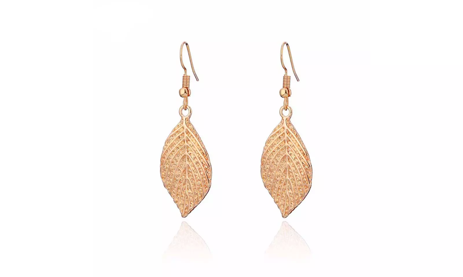 Gold Metal Leaf Drop Elegant Long Leaves Earring For Women Silver/Gold/Rose Gold - Primary Image