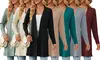 LESIES Women's Textured Open Front Cardigan Sweaters S-2X