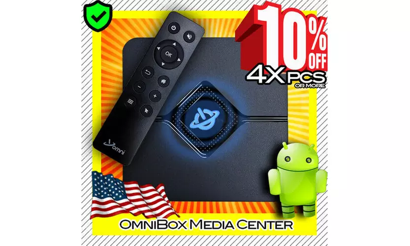 Omni 9X Core Mini PC Streaming Media Hub Device Android TV Box - 4K HD / WiFi - Primary Image