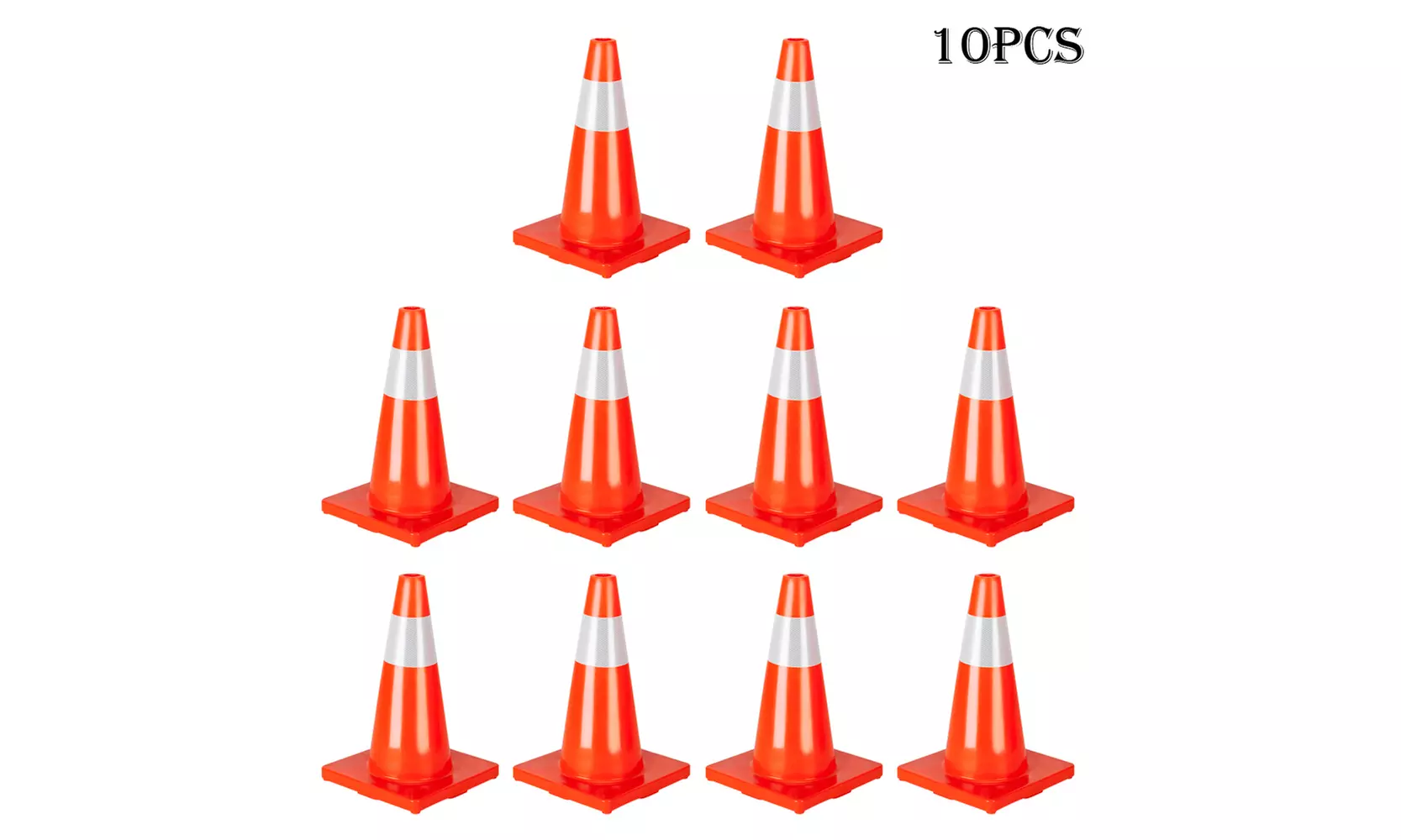18" Traffic Cones Fluorescent Reflective Road Safety Parking Cones(5Pcs/10Pcs) - Primary Image