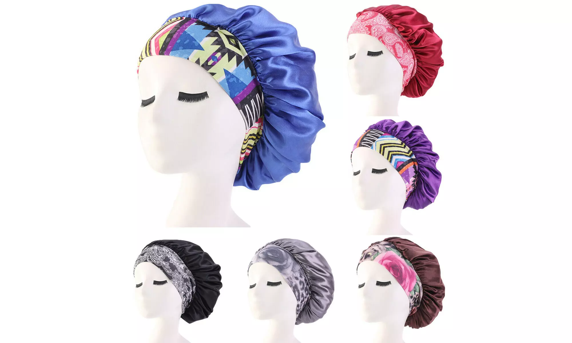 Women Satin Headscarf Sleeping Bonnet Hair Wrap Cap Hat Headband - Primary Image