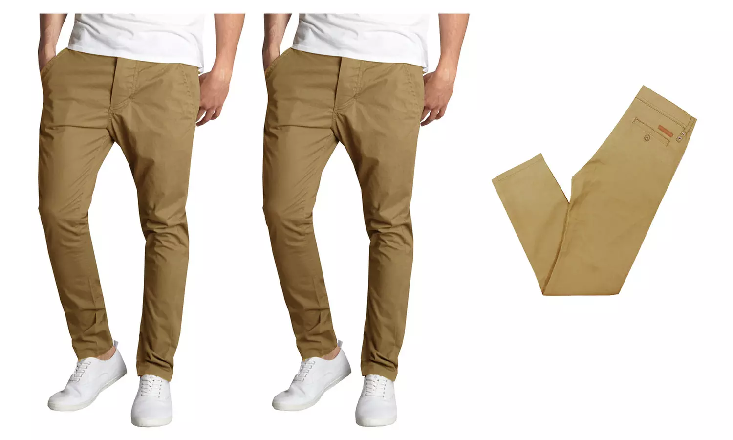 Galaxy By Harvic Men's Slim Fit Cotton Stretch Chino Pants (2-Packs)