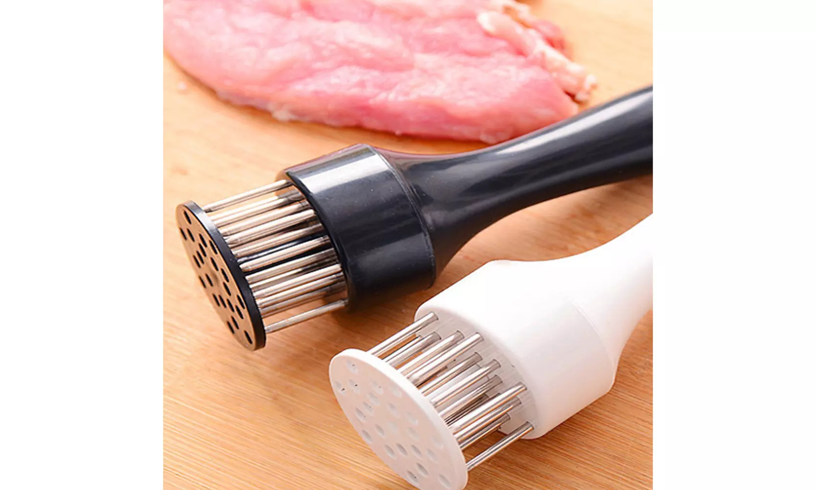 US 1-2 Pcs Professional Meat Tenderizer with Meat Sharp Stainless Steel Needle