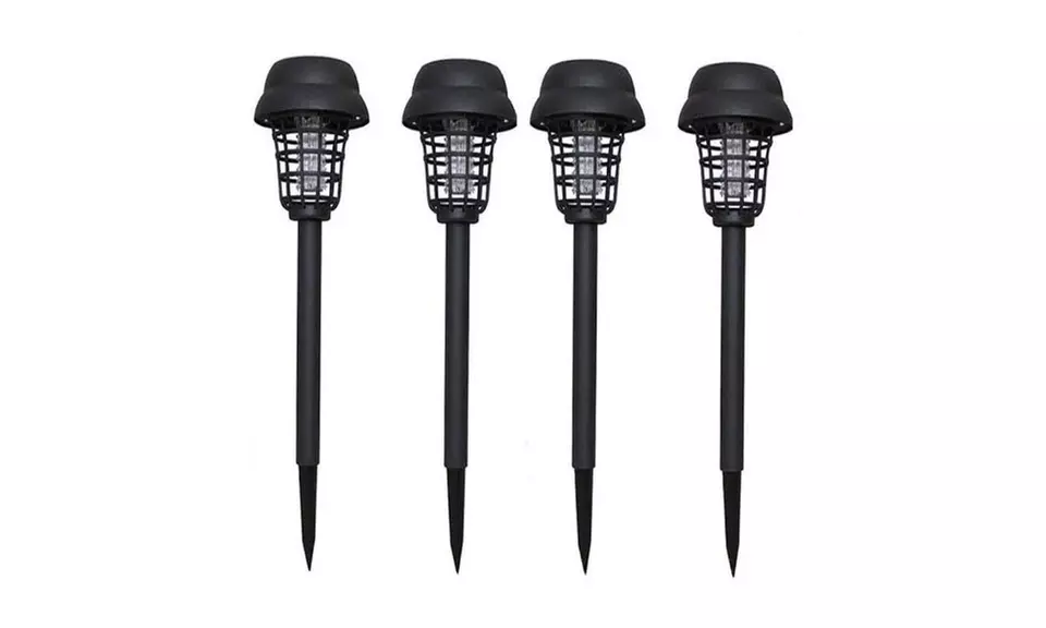4PC Solar Powered Waterproof LED Light Mosquito Pest Bug Zapper Insect Lamp - Primary Image