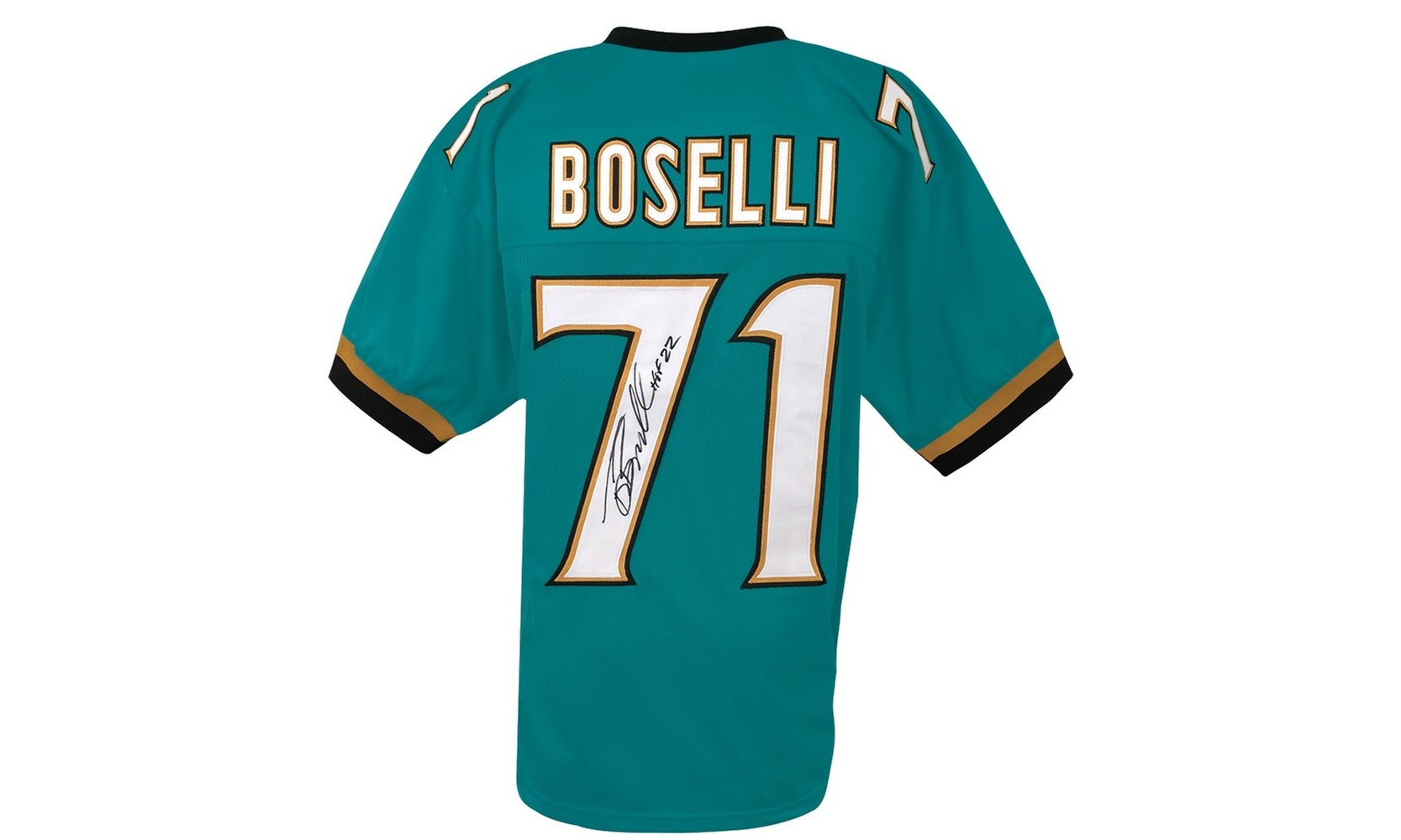 Tony Boselli Signed Teal Custom Football Jersey w/HOF'22 - (Schwartz COA)
