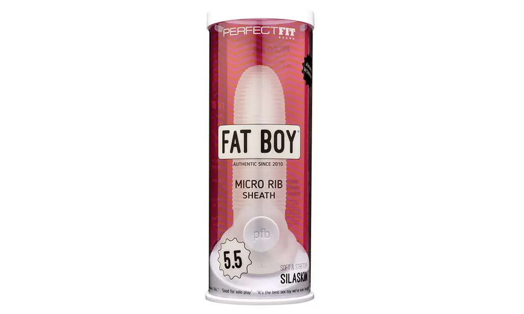 Perfect Fit Fat Boy Micro Ribbed Sheath 5.5" - Clear - Primary Image
