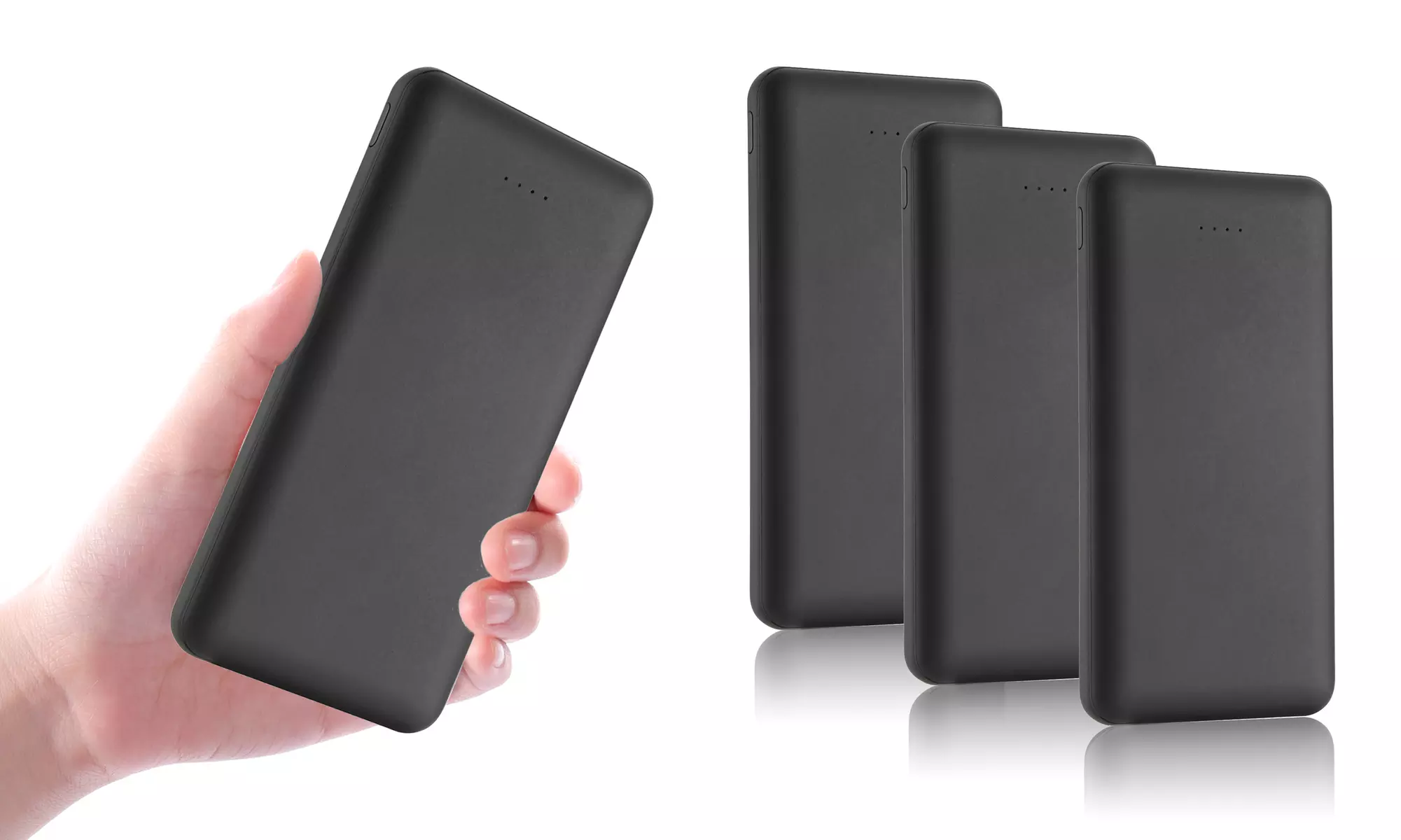 Rubberized Power Bank 6,000 or 12,000mAh LED Dual-USB
