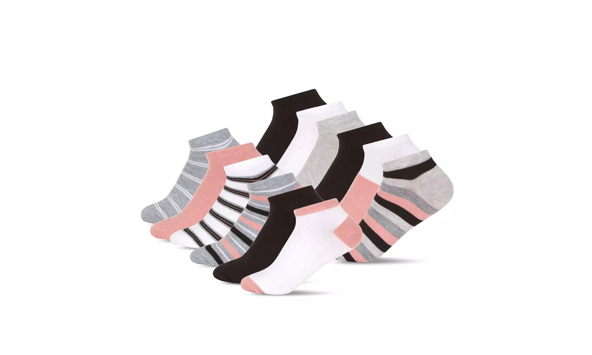 Madden Girl Women's 12 Pack Low Cut Socks Non-Slip, Breathable, Soft - Second Medium