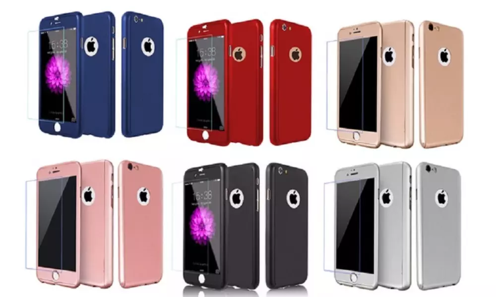 Slim 360 Degree Case with Tempered Glass for iPhone 6/6 Plus/7/7Plus  - Primary Image