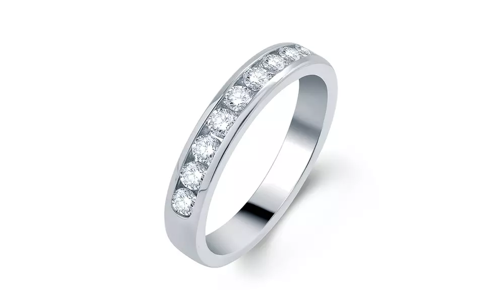 5/8 Cttw GSL Certified 10 Stone Channel Band in 18K Gold-KR9298-18KW - Primary Image