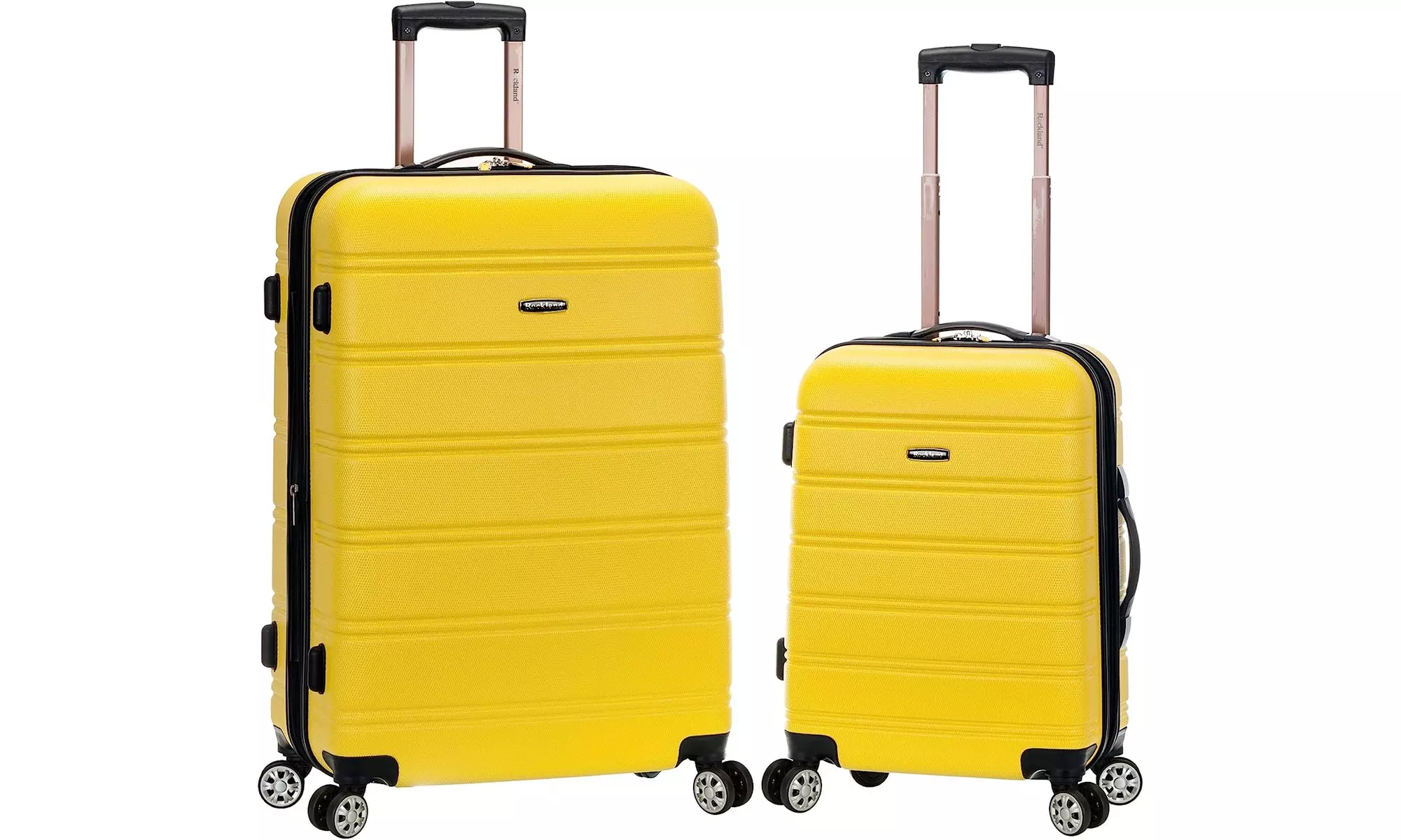Rockland Melbourne Hardside Spinner Wheel Luggage, Yellow, 2-Piece Set (20/28) - Primary Image