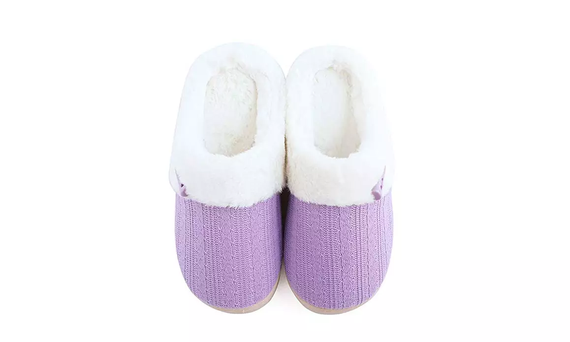 NineCiFun Women's Slip on Fuzzy Slippers Outdoor House Slippers Fur Lined - Primary Image