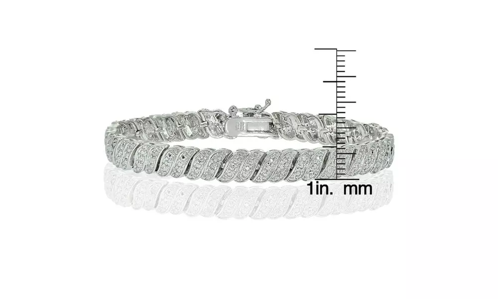 0.25 CTTW  Diamond Wave Link Tennis Bracelet - Second Medium