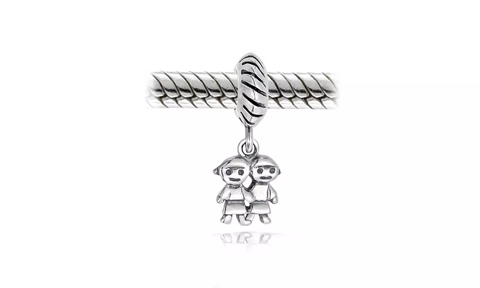 Bling Jewelry 925 Silver Sisters Family Dangle Charm  - Second Medium