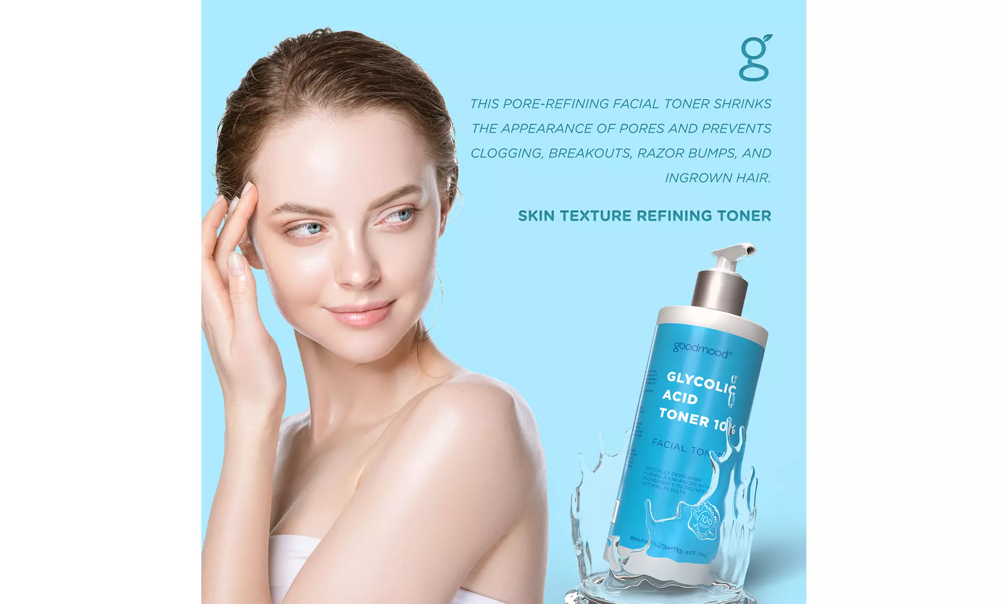Glycolic Acid Facial Toner 10% 8 oz from GoodMood - Second Medium