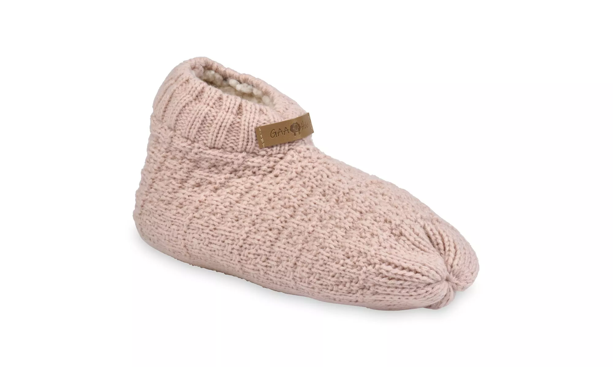 Gaahuu Women's Textured Knit Bootie Sock with Faux Shearling Lining - Second Medium