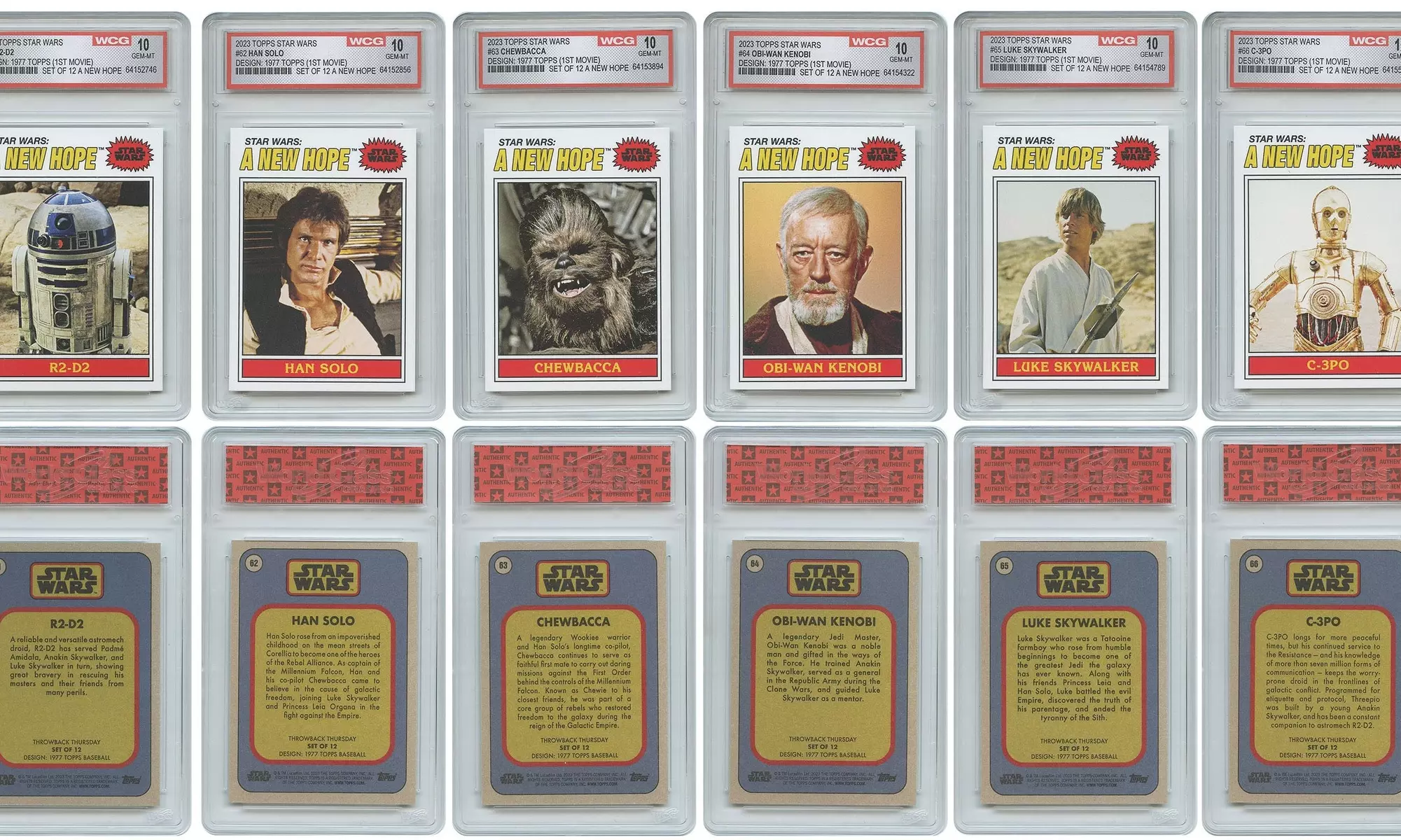 STAR WARS TOPPS Rare 1977 Card Designs - All Graded Gem Mint 10 - Set of All 12