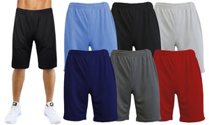 Galaxy By Harvic 3-Pack Men's Moisture Wicking Active Mesh Performance Shorts