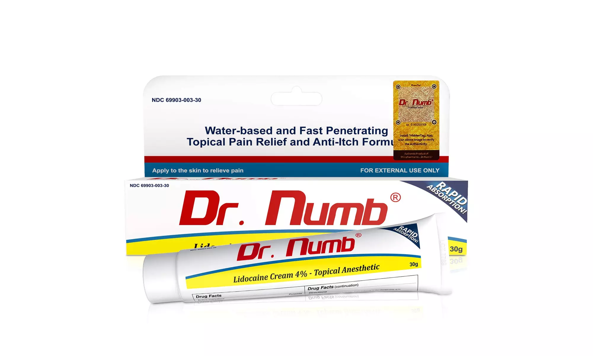 Dr. Numb Topical Anesthetic Numbing Cream, Lidocaine Cream 4%, 30g  - Second Medium