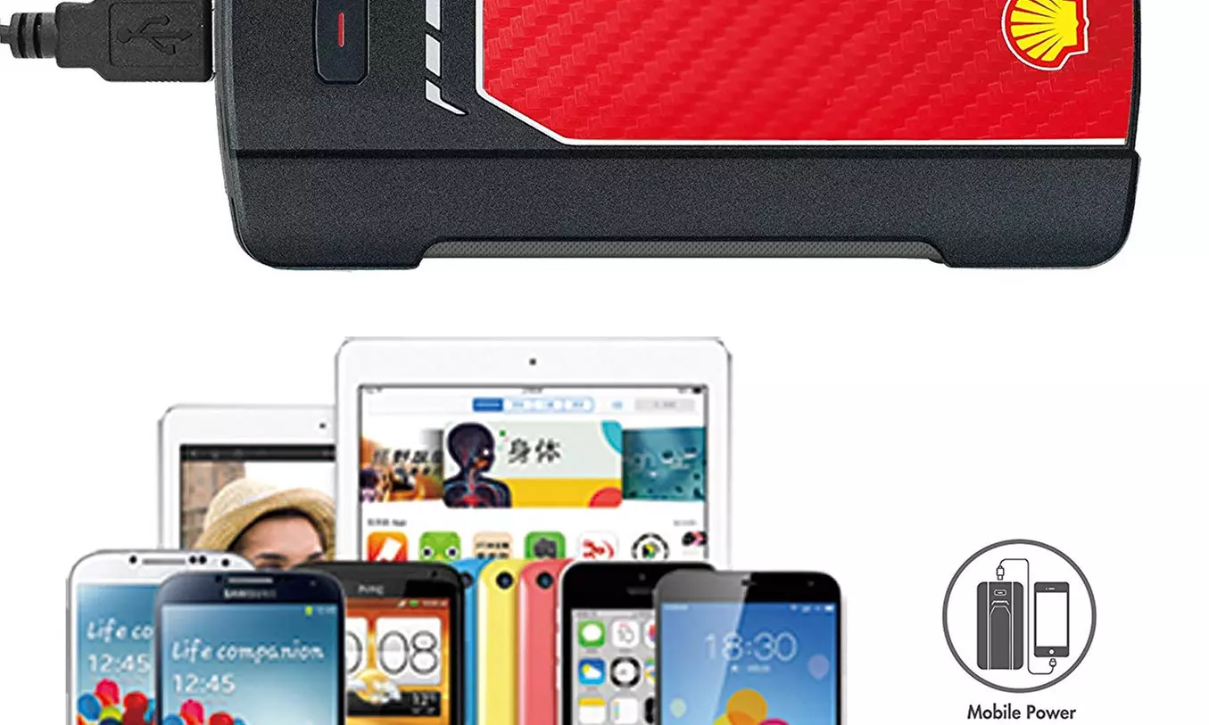 Shell 700mAh Car Jump Starter & USB Power Bank Battery Booster Pack - Second Medium