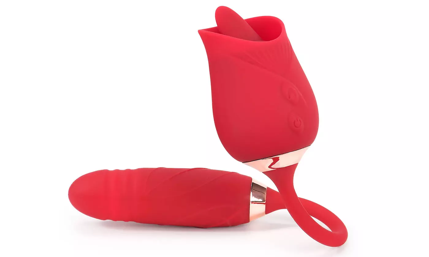 10 Speed Rose G-spot Vibrator Clit Sucker Nipple Licking Sucking Dildo