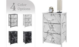 Sorbus Nightstand Dresser with 3 Drawers - Bedroom Furniture - Marble Collection