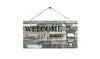 voberry WELCOM Wooden Plaque Sign Wall Hanging Welcome Sign