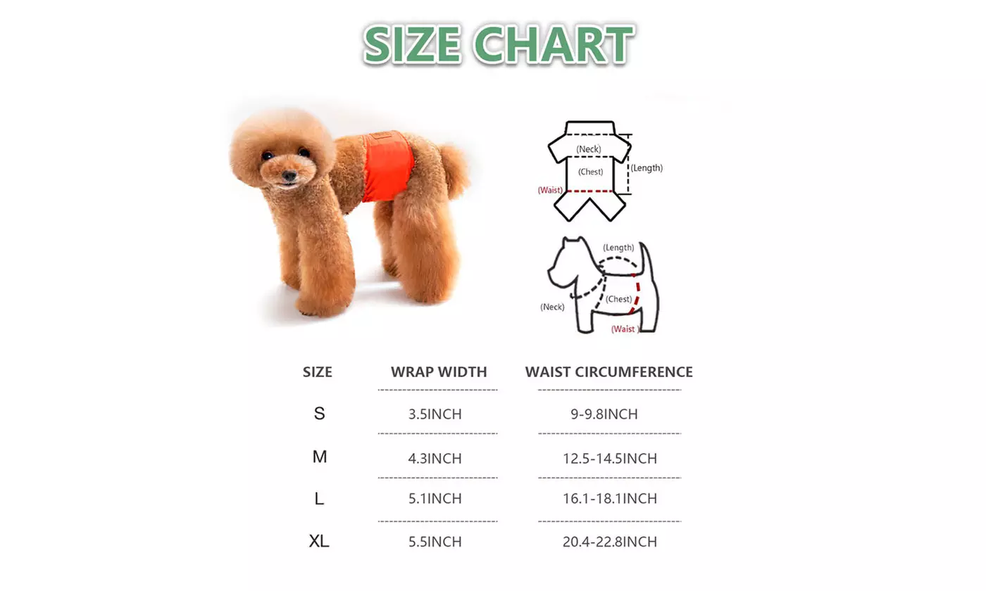 3 Pack Dog Diapers Pet Male Puppy Belly Wrap Elastic Band Washable Waterproof