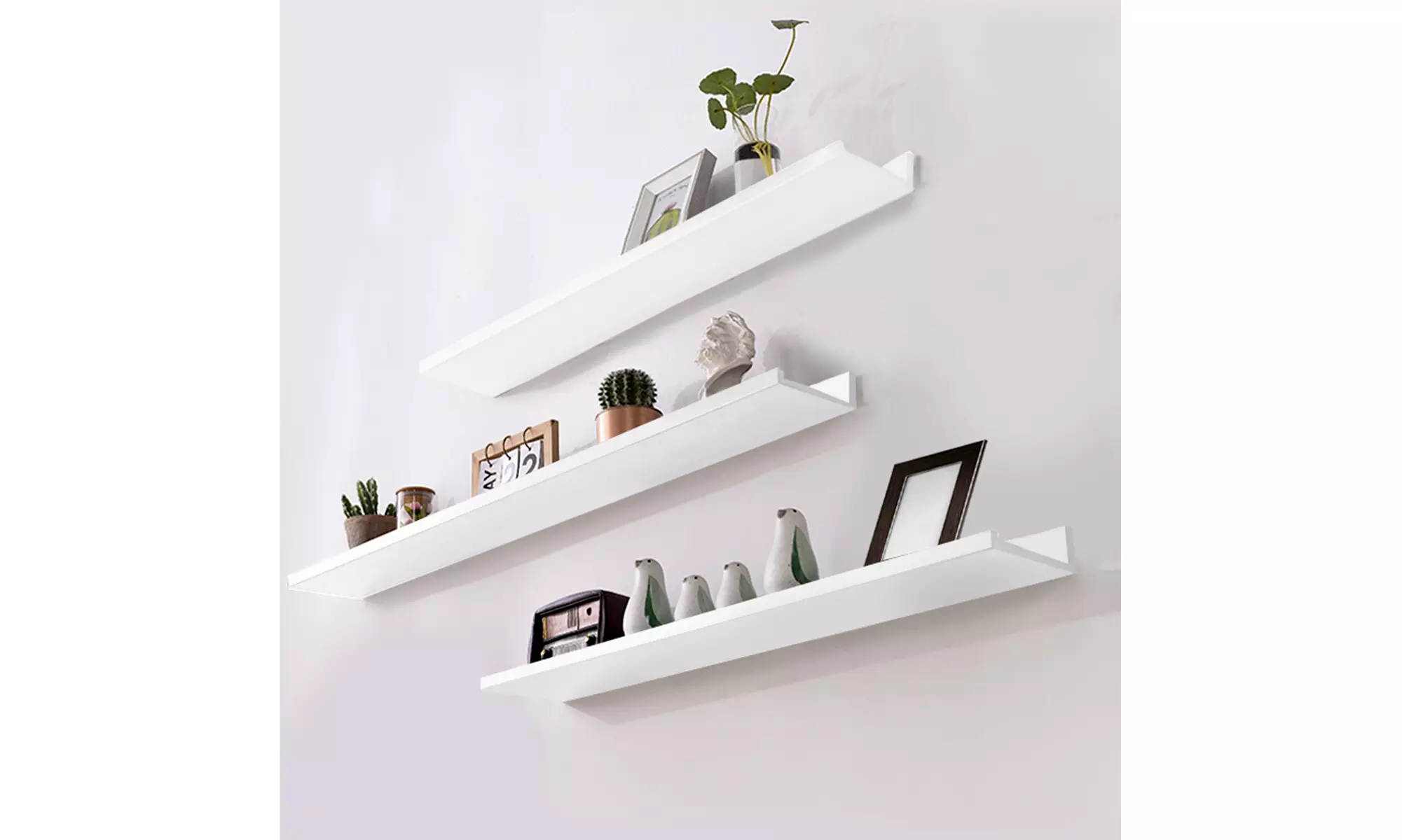 1pcs 46" Floating Wall Shelf Mounted Shelf Display Storage Holder White - Second Medium