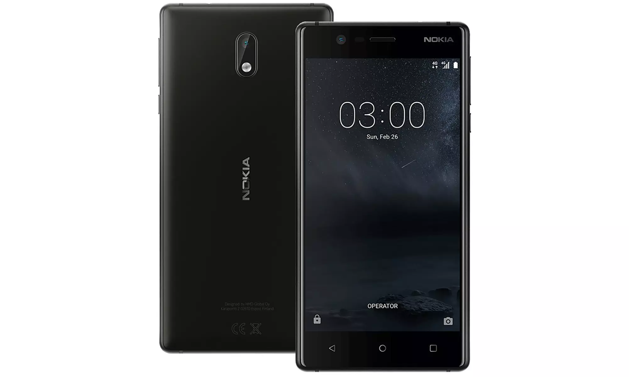 Nokia 3 TA-1028 16GB Unlocked GSM Compatible Android Phone - Black - Primary Image